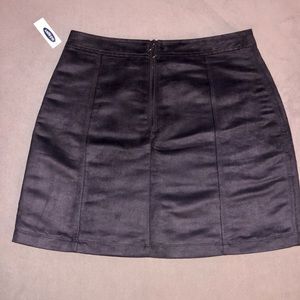 Navy blue high-waisted suede skirt NWT